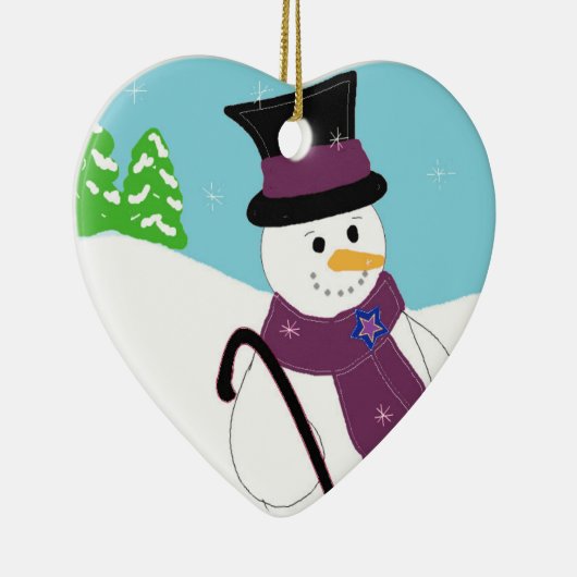 glimlachen Snowman Keramisch Ornament (Rechts)