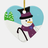 glimlachen Snowman Keramisch Ornament (Voorkant)