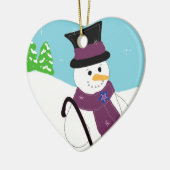 glimlachen Snowman Keramisch Ornament (Links)