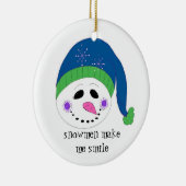 glimlachen Snowman Keramisch Ornament (Rechts)