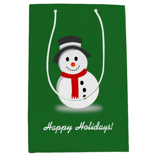 glimlachen Snowman Medium Cadeauzakje (Voorkant)