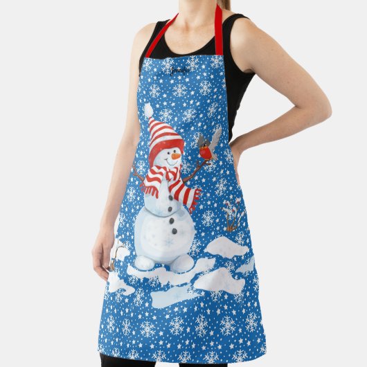 glimlachen Snowman Persoonlijke kerstcadeautjes Schort (Insitu)