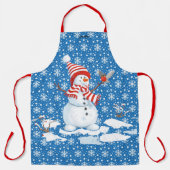 glimlachen Snowman Persoonlijke kerstcadeautjes Schort (Voorkant)