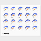 glimlachen Snowman Ronde Sticker (Vel)