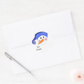 glimlachen Snowman Ronde Sticker (Envelop)