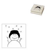 glimlachen Snowman Rubberstempel (Gestempeld)