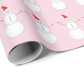 glimlachen Snowmen die kerstmanden dragen Cadeaupapier (Rol Hoek)
