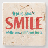 glimlachen stenen onderzetter (Voorkant)