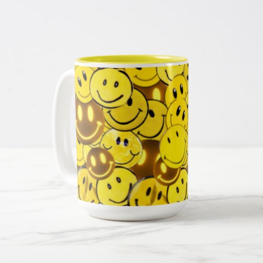 glimlachen tweekleurige koffiemok (Voorkant links)