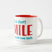 glimlachen tweekleurige koffiemok (Voorkant rechts)