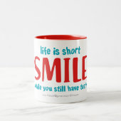 glimlachen tweekleurige koffiemok (Center)