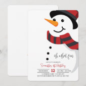 glimlachen Uitnodiging Snowman (Voorkant / Achterkant)