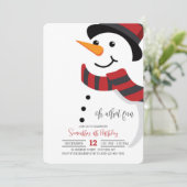 glimlachen Uitnodiging Snowman (Staand voorkant)