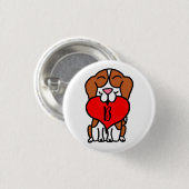 glimlachen van Beagle Heart Monogram Ronde Button 3,2 Cm (Voorkant /achterkant)