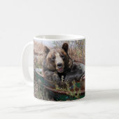 glimlachen van beer op een rijboot koffiemok (Voorkant links)