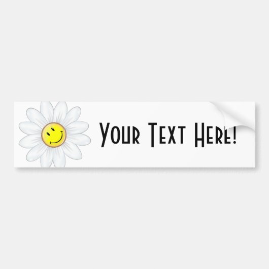 glimlachen van Daisy Flower Bumpersticker (Voorkant)