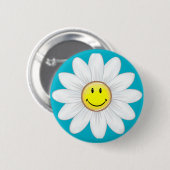 glimlachen van Daisy Flower Ronde Button 5,7 Cm (Voorkant /achterkant)