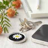 glimlachen van Daisy Flower Sleutelhanger (Zijkant)