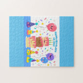 glimlachen van de Birthday Cake en ballonnen Legpuzzel (Horizontaal)
