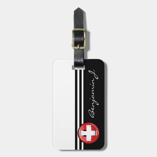 glimlachen van de Zwitserse vlag Bagagelabel (Voorkant verticaal)