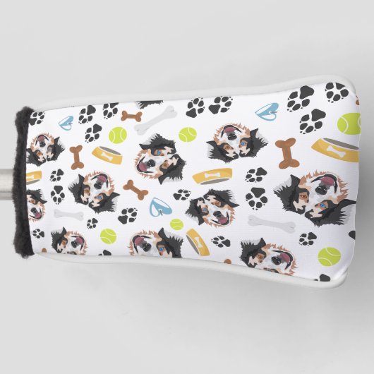 glimlachen van Dog Australian Shepherd Golfheadcover (Voorkant)