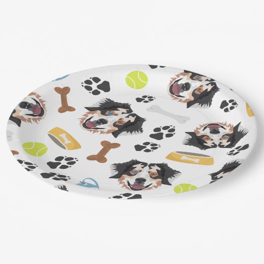 glimlachen van Dog Australian Shepherd Papieren Bordje (Gekanteld)