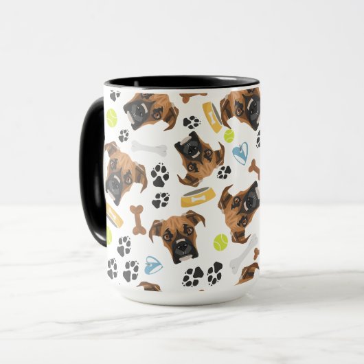 glimlachen van Dog Boxer Mok (Voorkant links)