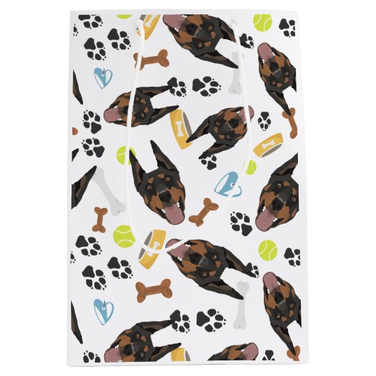 glimlachen van Dog Doberman Medium Cadeauzakje (Voorkant)