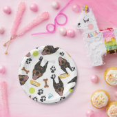 glimlachen van Dog Doberman Papieren Bordje (Feest)