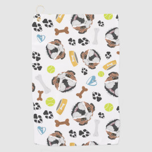 glimlachen van Dog English Bulldog Golfhanddoek