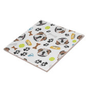 glimlachen van Dog English Bulldog Tegeltje (Zijkant)