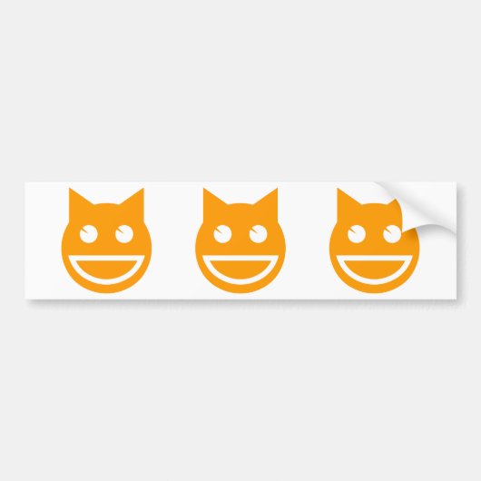 glimlachen van Emoji Cat Bumpersticker (Voorkant)