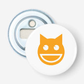 glimlachen van Emoji Cat Button Flesopener (Voorkant)