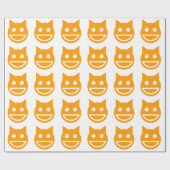 glimlachen van Emoji Cat Cadeaupapier (Vlak)