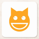 glimlachen van Emoji Cat Kartonnen Onderzetters (Voorkant)