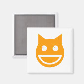 glimlachen van Emoji Cat Magneet (Voorkant / Achterkant)