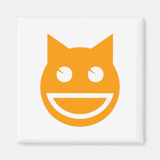 glimlachen van Emoji Cat Magneet (Voorkant)