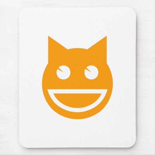 glimlachen van Emoji Cat Muismat (Voorkant)