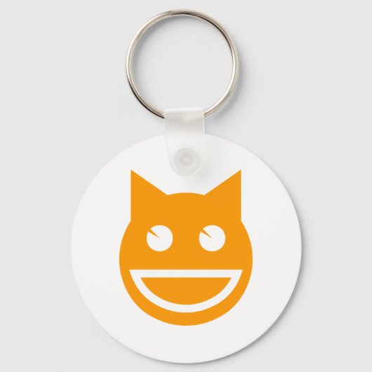 glimlachen van Emoji Cat Sleutelhanger (Voorkant)