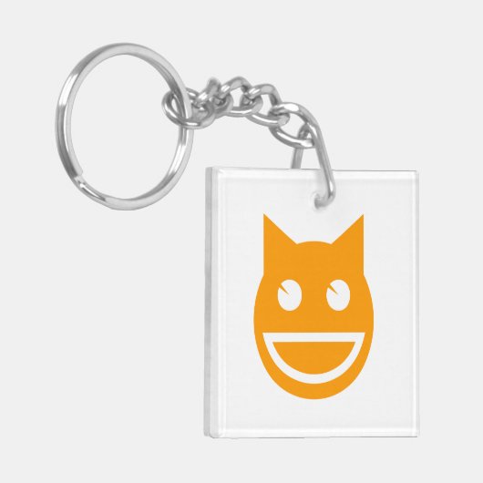 glimlachen van Emoji Cat Sleutelhanger (Voorkant Links)