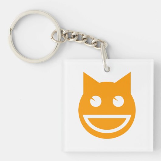 glimlachen van Emoji Cat Sleutelhanger (Voorkant)