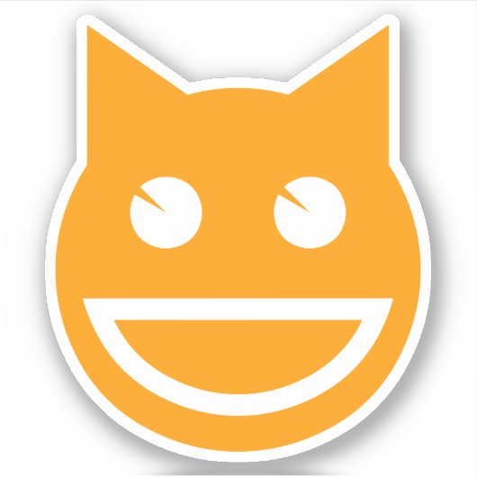 glimlachen van Emoji Cat Sticker (Voorkant)