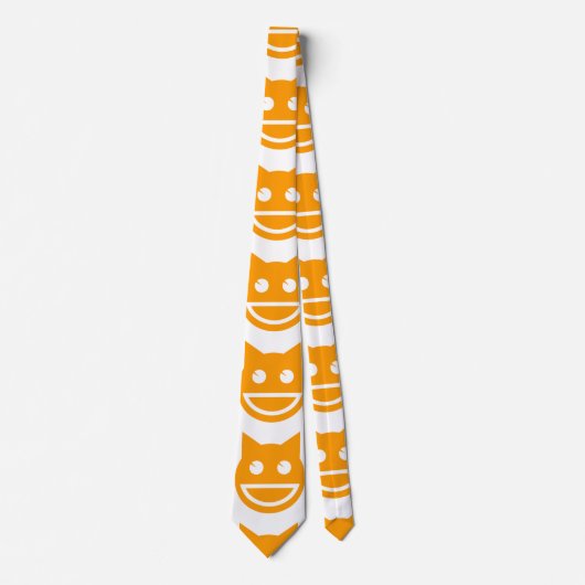 glimlachen van Emoji Cat Stropdas (Voorkant)