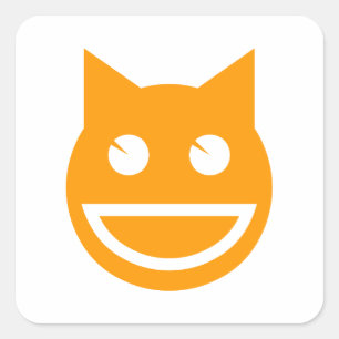 glimlachen van Emoji Cat Vierkante Sticker