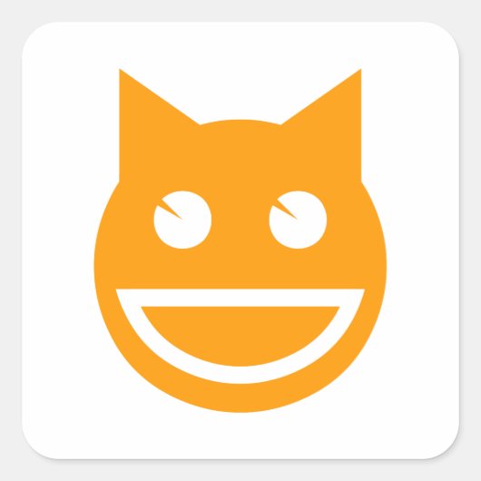 glimlachen van Emoji Cat Vierkante Sticker (Voorkant)