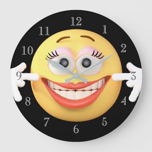 glimlachen van Emoji  Grote Klok (Voorkant)
