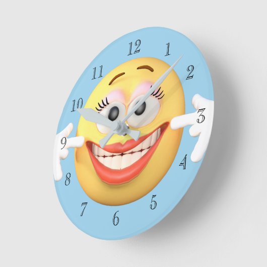 glimlachen van Emoji Ronde Klok (Hoek)