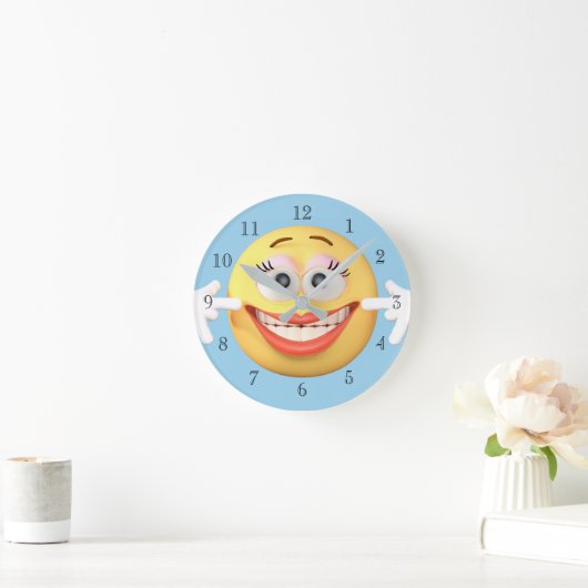 glimlachen van Emoji Ronde Klok (Huis)