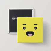 glimlachen van Emoji Vierkante Button 5,1 Cm (Voorkant /achterkant)