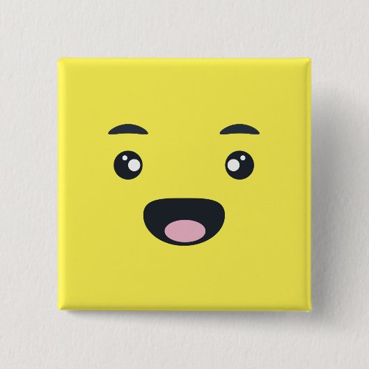 glimlachen van Emoji Vierkante Button 5,1 Cm (Voorkant)